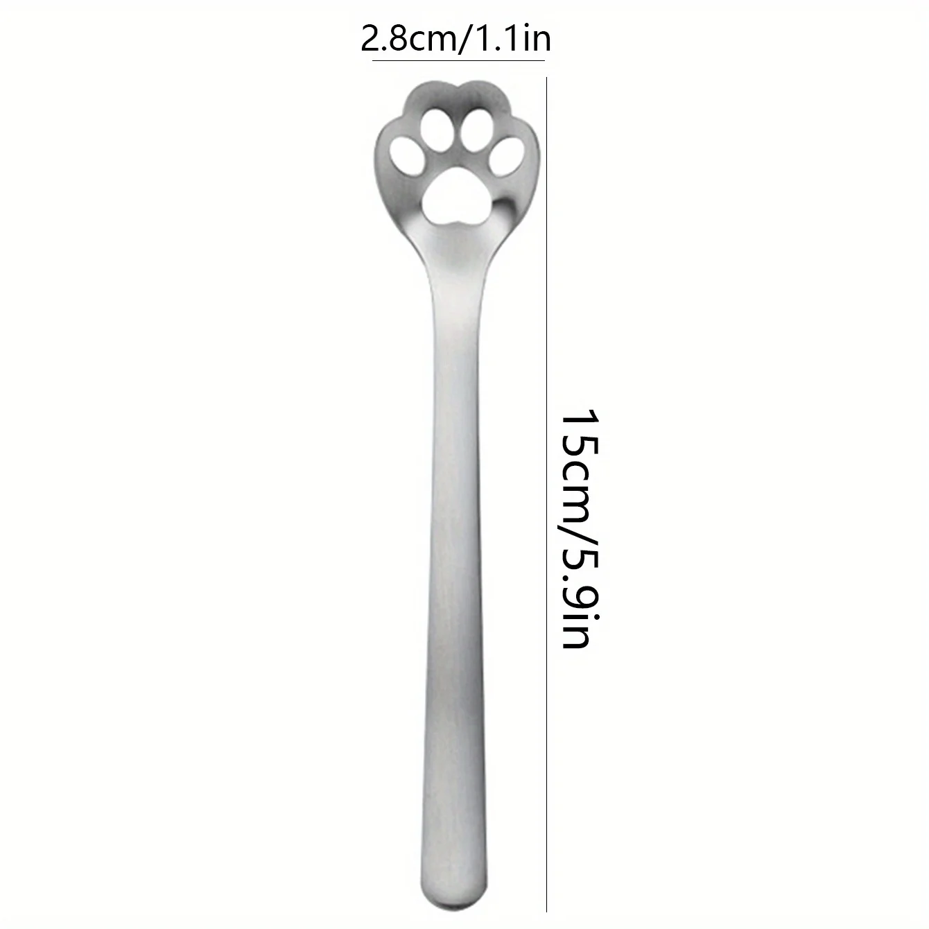 1pc Cute Cat Paw Stainless Steel Dessert Spoon Reusable Ice Cream Spoon for Parties Weddings and Restaurants Washable