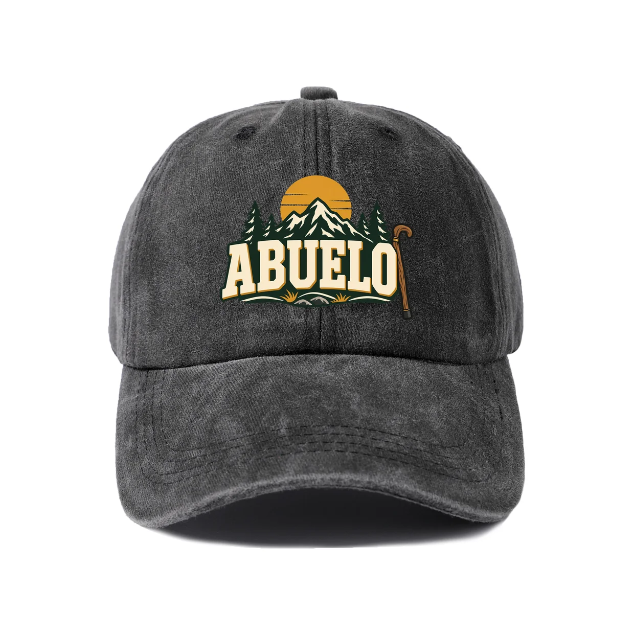 Vintage Washed Baseball Cap with Abuelo Typography Graphic, Adjustable Unisex Dad Hat, Streetwear Gift