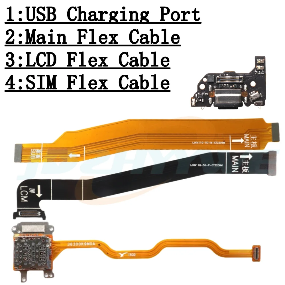 USB Charging Port Board For Xiaomi Mi 11 Lite 11Lite 5G Main LCD Connector Motherboard SIM Card Reader Flex Cable Repair Parts