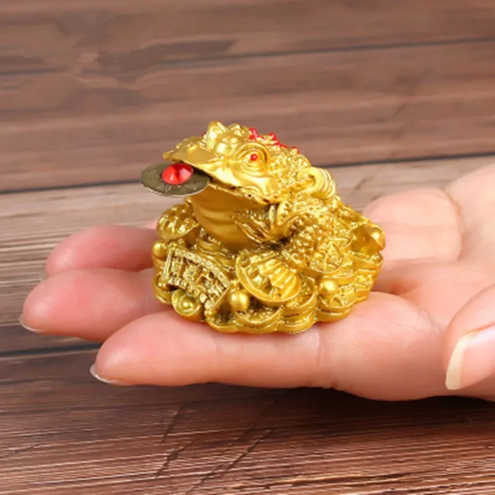 2024 New Design Fortune Office Frog Wealth Toad Animal Figurine Statue Natural Money Ornaments Bonsai Style Luck Feng Shui Craft