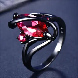 JLR-013 HOT SALE BLACK GOLD PLATED FANTASTIC HORSE EYE CUBIC ZIRCON FINGER RINGS FOR WOMEN WEDDING ANNIVERSARY JEWELRY RING