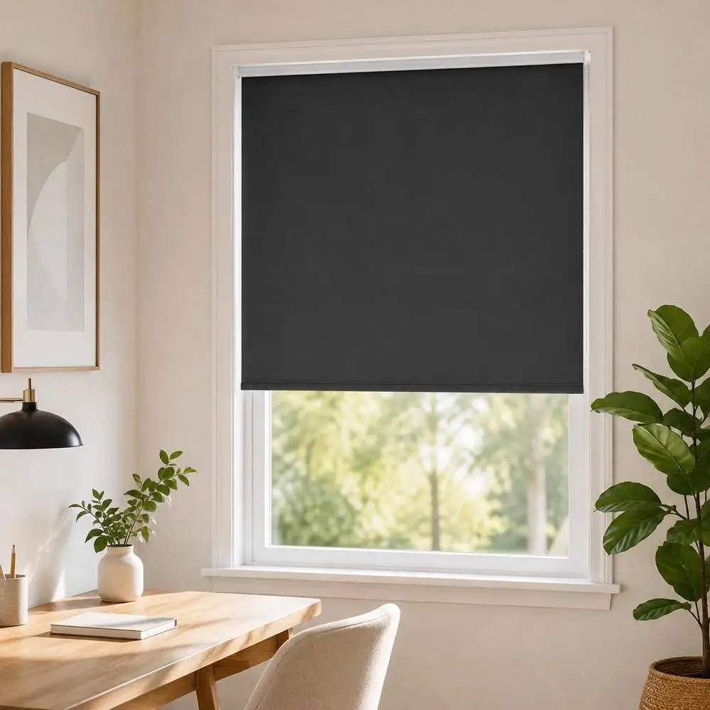 Store enrouleur occultant, noir, 90x150 cm, largeur du tissu 85,7 cm, économique, pour la maison