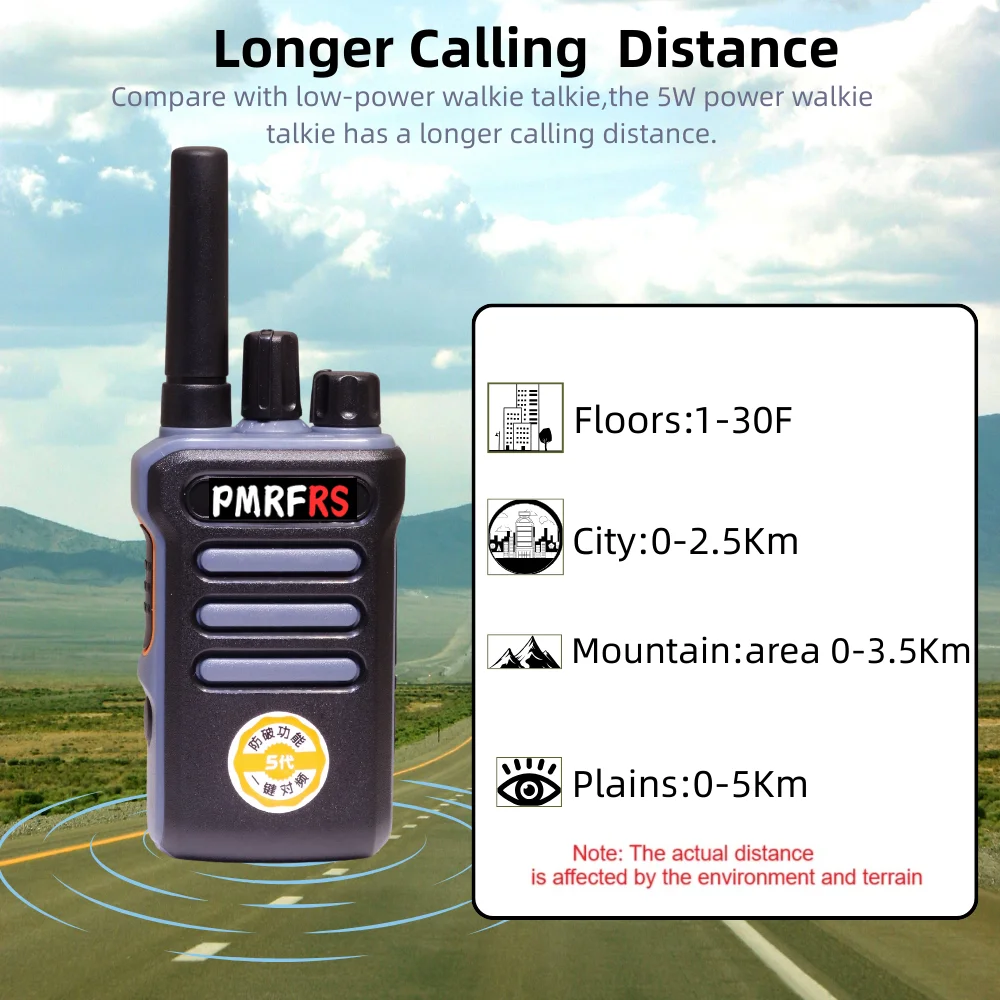 5W Walkie-Talkies 2 ชิ้นการสื่อสารทางไกล UHF วิทยุแบบพกพา Walkie Talkie สําหรับล่าสัตว์