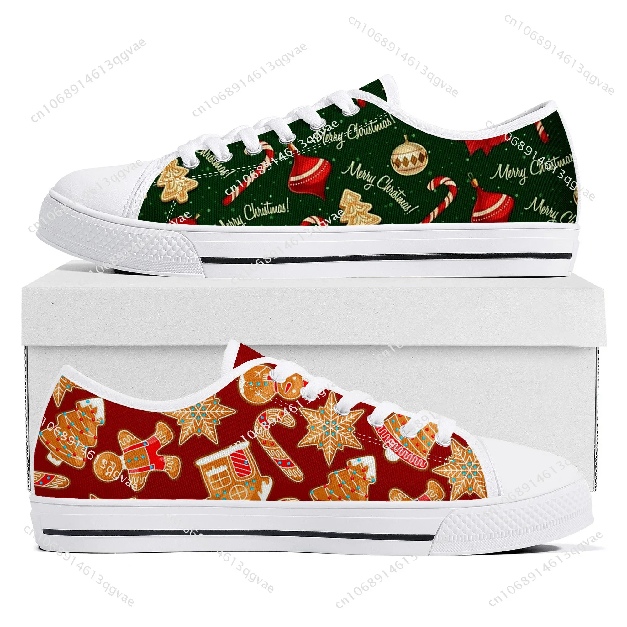 New Christmas Pattern Low Top High Quality Sneakers Mens Womens Teenager Tailor-made Shoe Canvas Sneaker Casual Couple Shoes