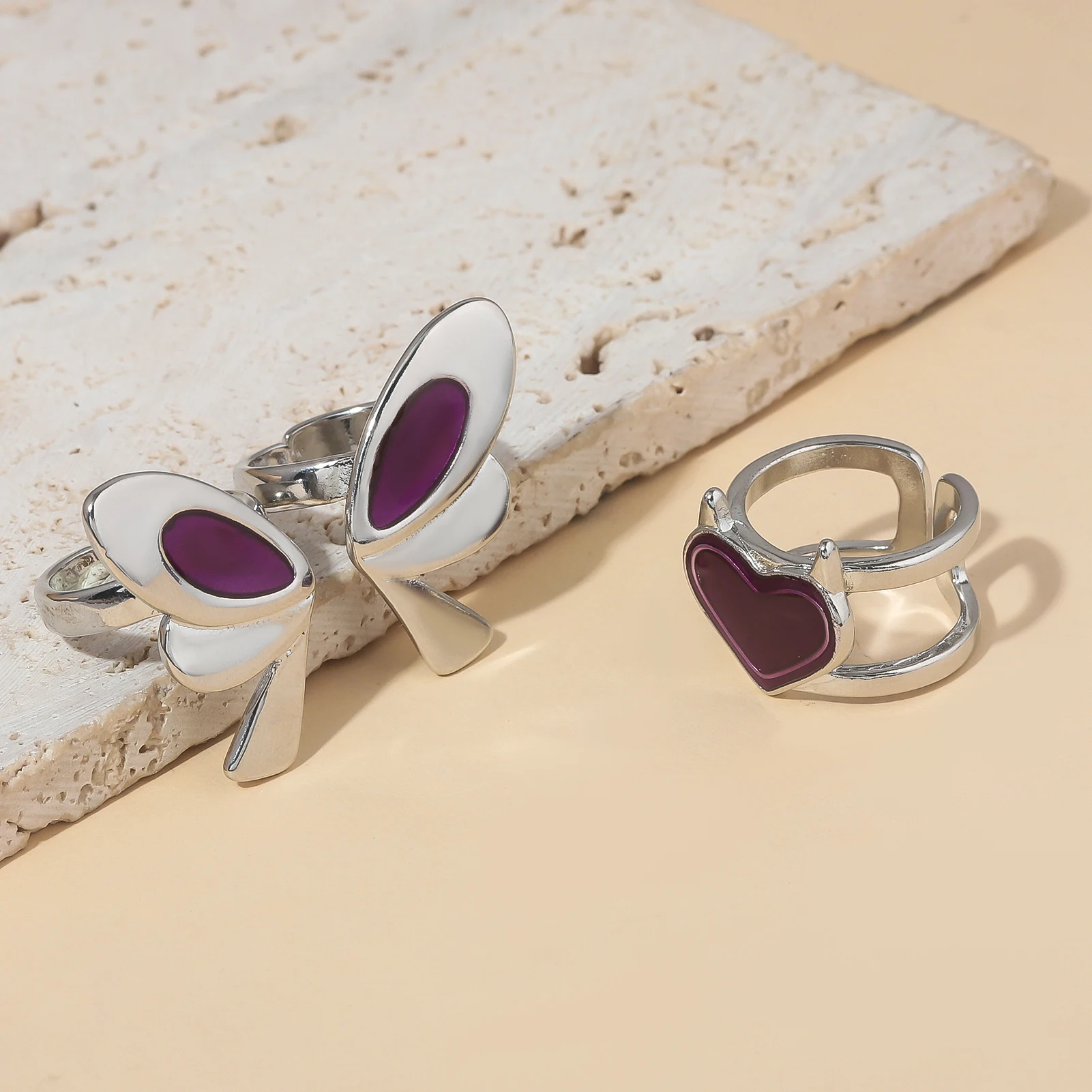 لعبة VALORANT حلقة شخصيات اللعبة القرنفل سبيكة افتتاح قابل للتعديل الغسق فراشة القلب خواتم ل تأثيري الدعائم النساء المجوهرات #6