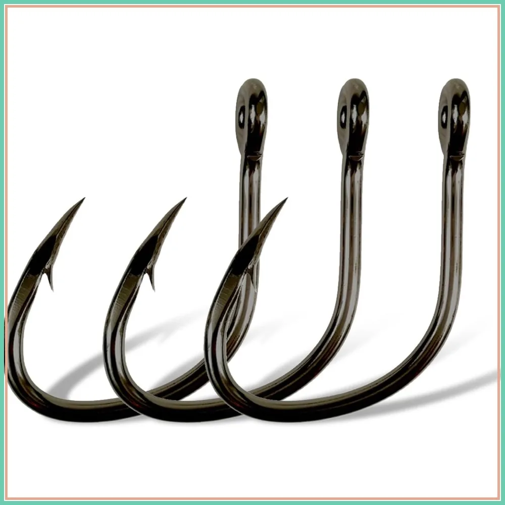 

5pcs Premium Grouper Fishing Hooks - Heavy-Duty Circle Hooks for Saltwater Big Fishing Gear, Perfect for Big Game Tackle