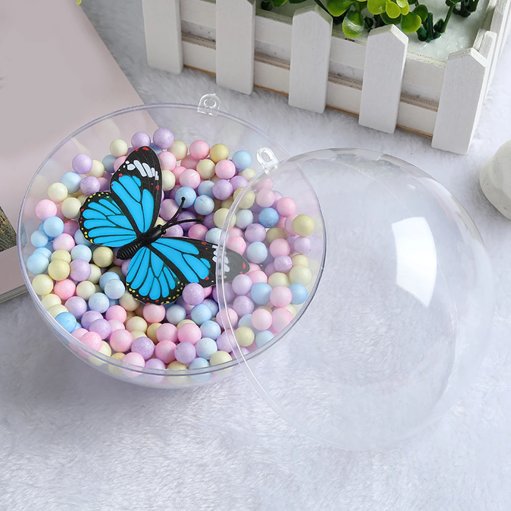 

20Pcs DIY Fillable Clear Plastic Ball Ornament for Christmas Tree Decor Holiday Party Decoration Craft Hanging Bubble Display