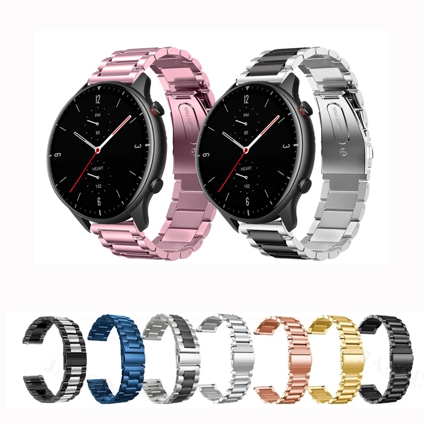 

Металлический ремешок из нержавеющей стали 20 мм 22 мм для Huami Amazfit GTR Mini GTR3 GTR4 Pro 42 мм 47 мм Bip5 GTR2 GTR GTR2E GTR 2 3 4