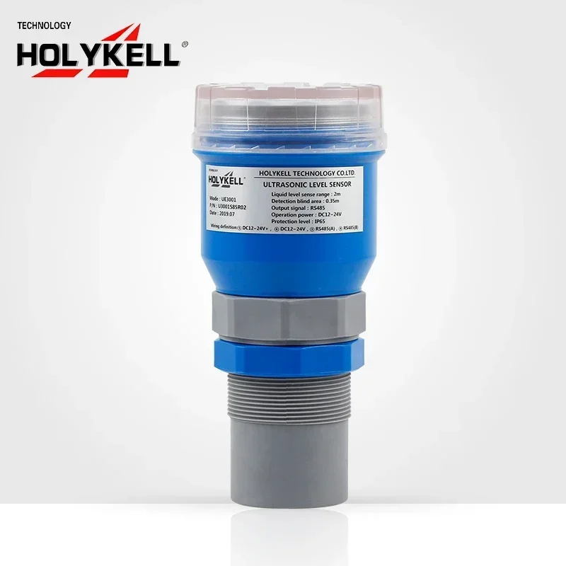 Holykell long range 5m 10m 4-20ma RS485 ultrasonic water depth liquid level sensor