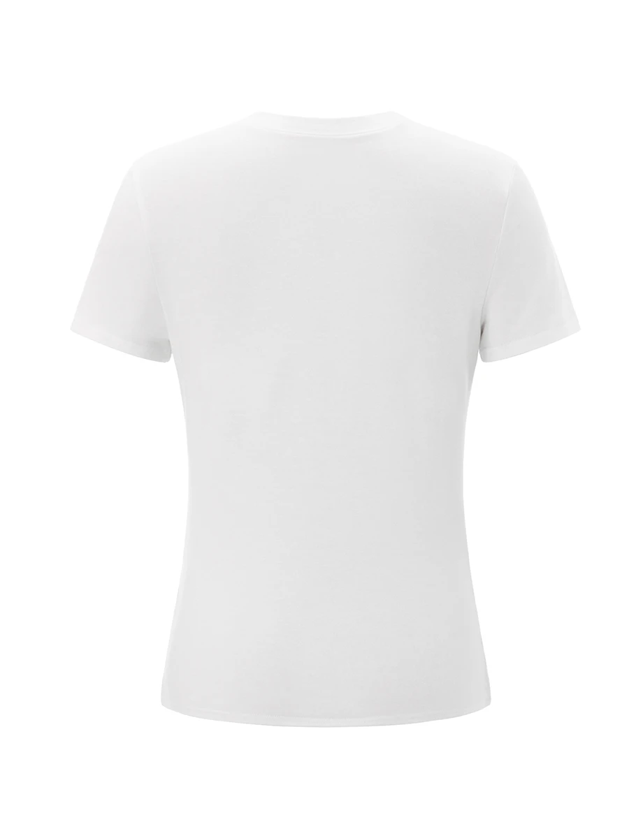 تي شيرت نسائي صيفي مينغ بأكمام قصيرة ورقبة دائرية وطباعة نمط تي شيرت عصري