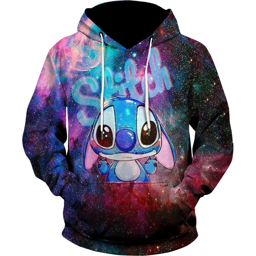 2024 New Stitch Anime Fashion Men's Hoodie Outdoor Street Hip-Hop Sportswear Men's Casual Loose Hoodie Sweatshirt