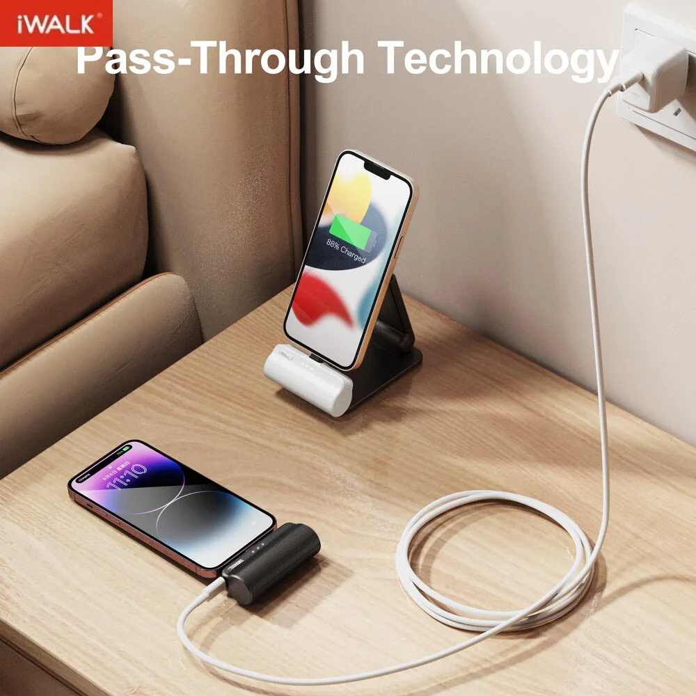 iWALK-Mobile Power Bank, External Battery, Fast Charge, Portable for iPhone, Cell Phone Powerbank, 3350mAh Capsule Power Banks