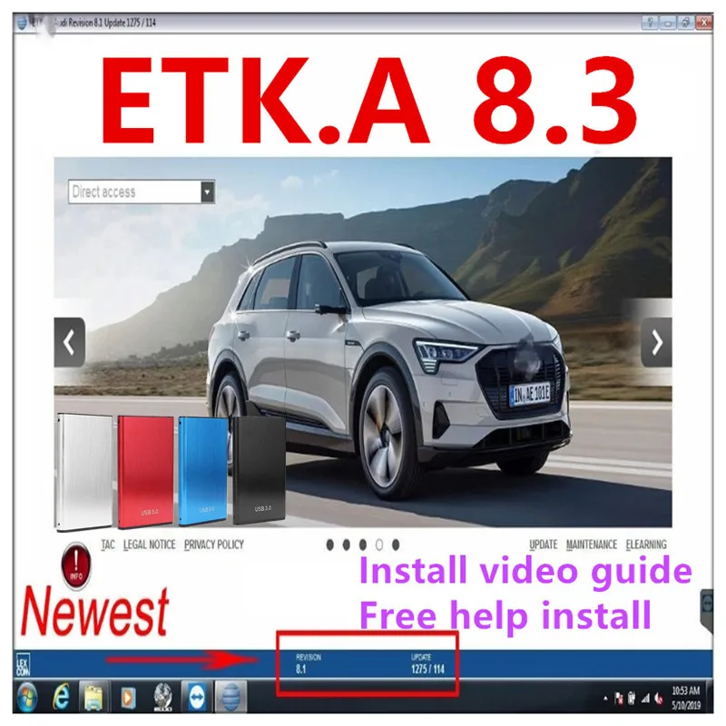 2023 hot etka 8.3 Group Vehicles Electronic Parts Catalogue until 2021 years For V/W+AU/DI+SE/AT+SKO/DA ETK A 8.3  help install