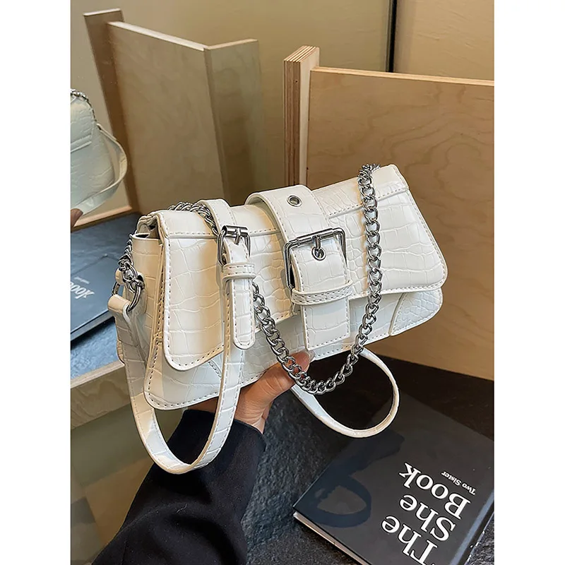 Korean Version Design Sense Retro Women Bag 2024 New Solid Color CrossBody Bags Chain Single Shoulder Underarm Small Square Pack