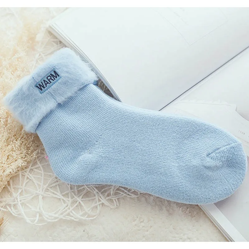 

Kids Winter Socks - Plush Thick Terry Cotton, Warm Non-Slip Mid-Calf Crew Socks for Boys & Girls