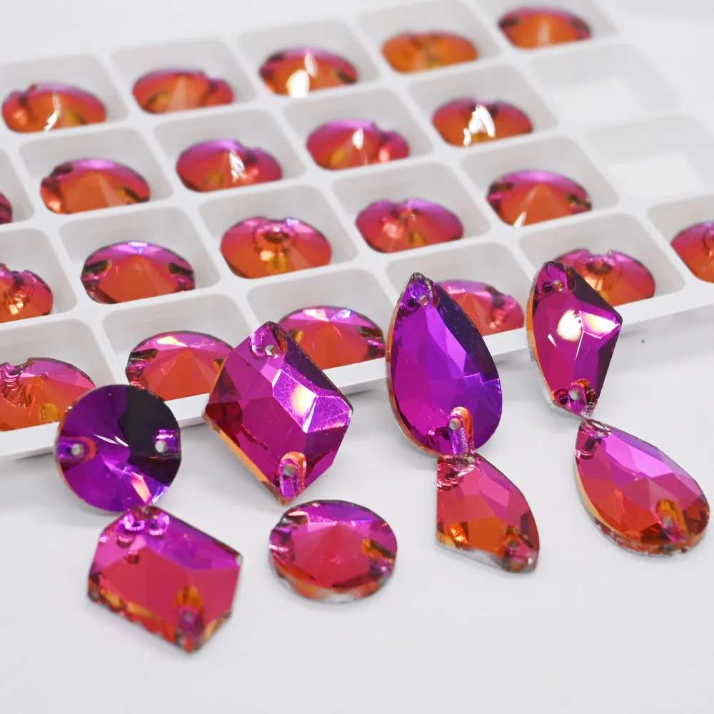 

Rose Volcano All Shape Sew On Rhinestones Glitter Glass Sewing Flatback Crystal Strass стразы пришивные