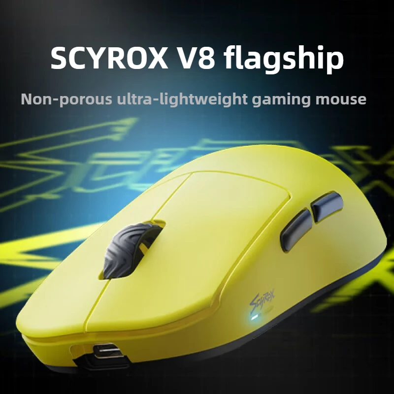 

Игровая мышь SCYROX V8, размер S/M PAW3950 Nordic52840 DPI, 750IPS, 30K, легкая, 36 ± 3 г, 2,4G, беспроводная связь с 8K приемником, веб-накопитель