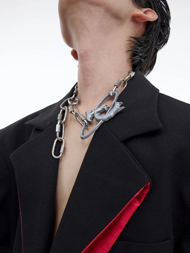 2024 New Lock-On Necklace Punk For Men And Women Copper Alloy Jewelry Party Gifts