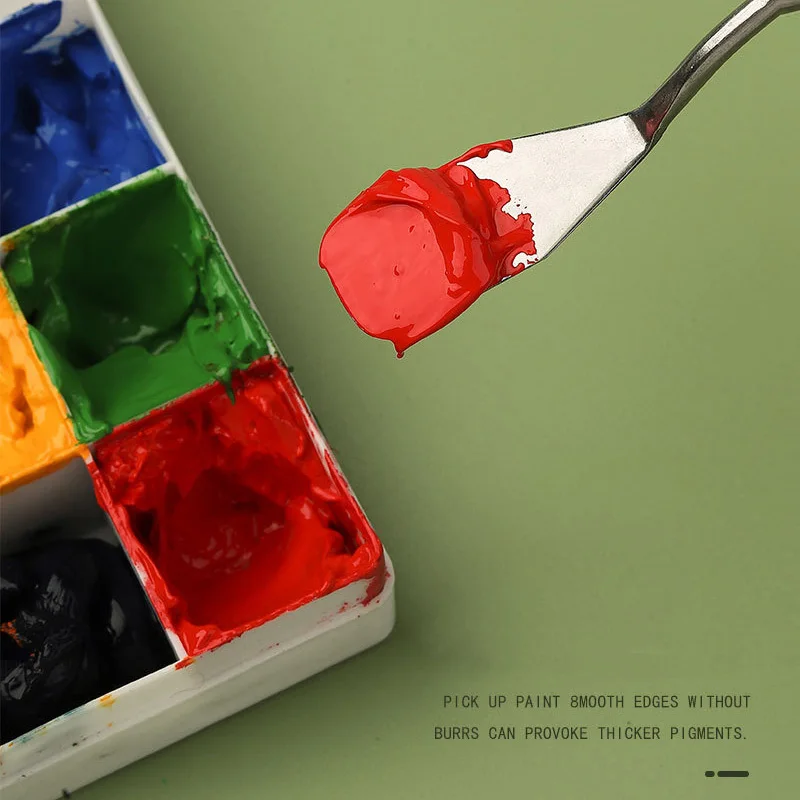 1-7Pcs Rvs Spatel Kit Palet Gouache Benodigdheden Voor Olieverf Mes Fijne Arts Schilderen Tool Set flexibele Messen
