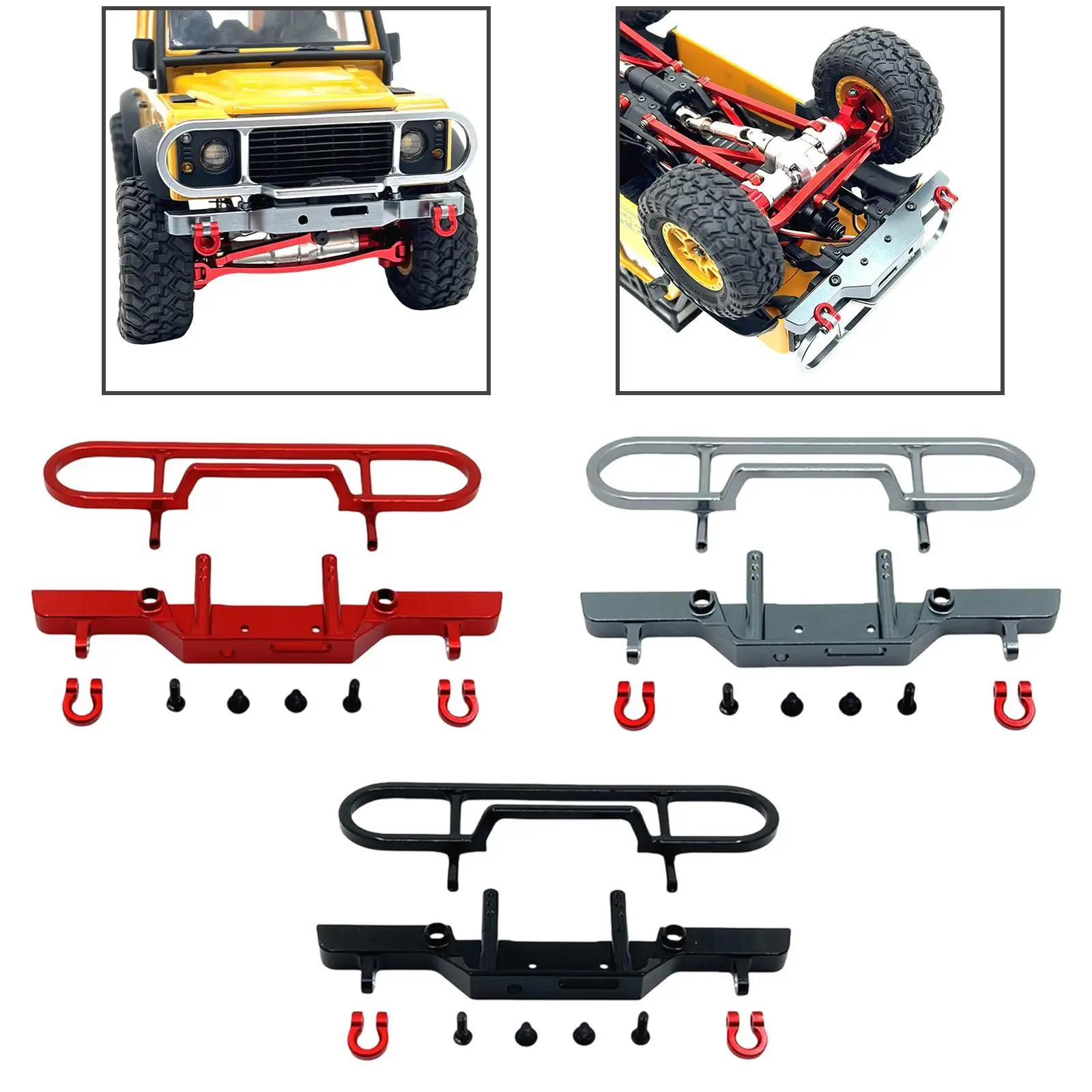 

Аксессуары для радиоуправляемых машин: передний бампер из алюминия 6061, металлический защитный бампер для шасси краулера масштаба 1/24