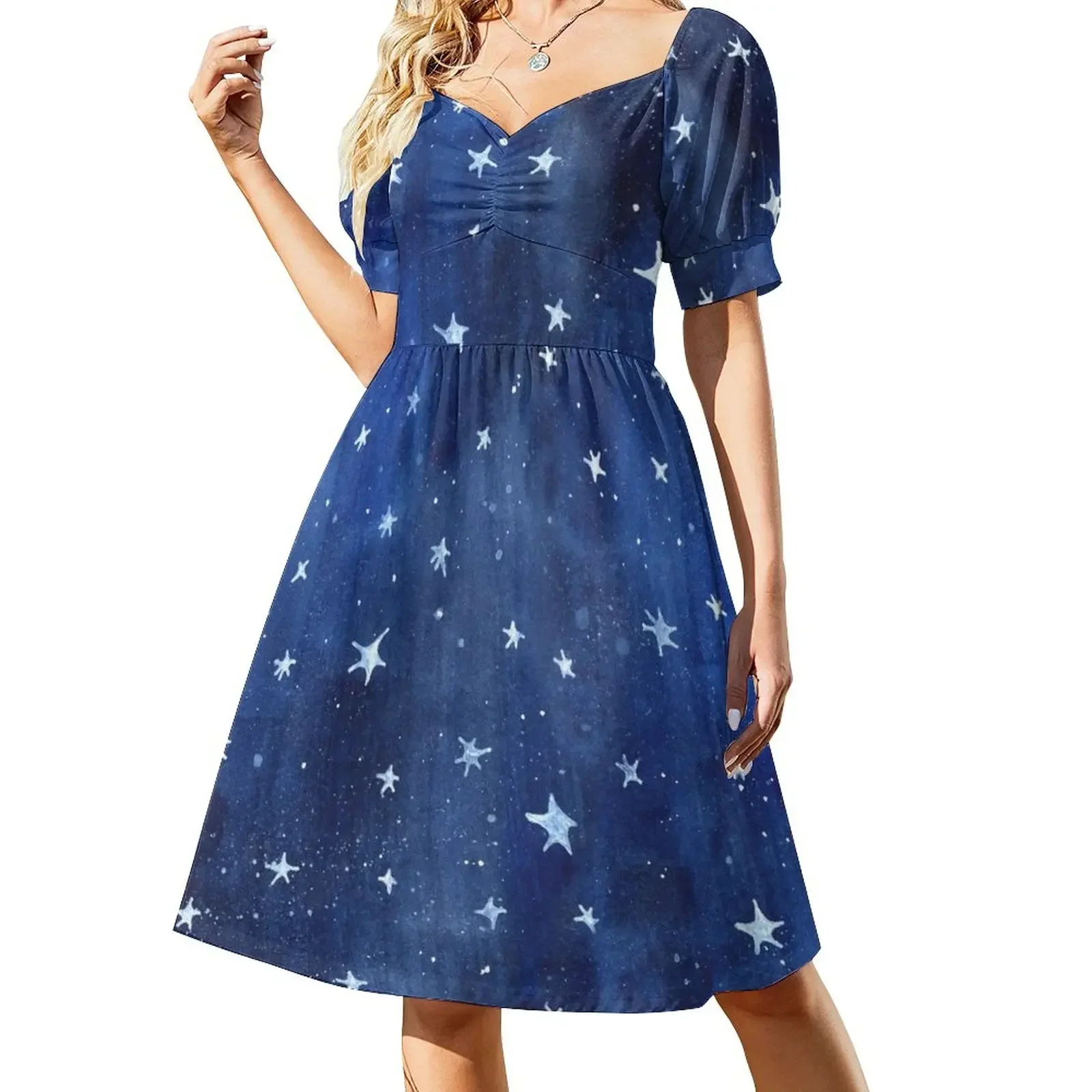 

Star Watercolor Illustration Sleeveless Dress women dress Dress woman purple