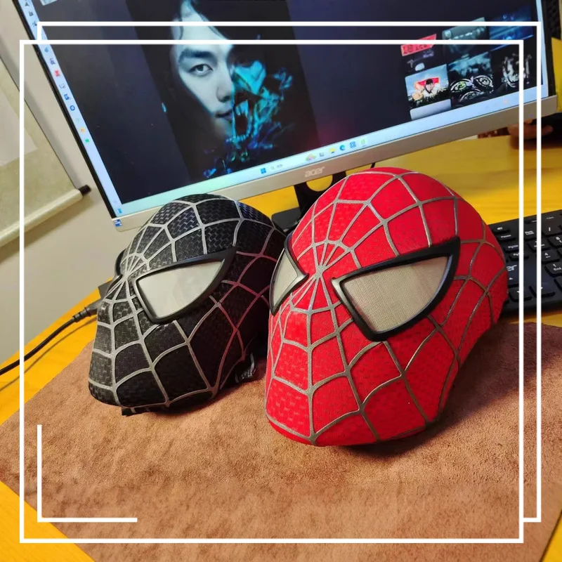 قناع Marvel Tobey Maguire Spider-Man - قناع كلاسيكي مصنوع يدويًا مع حزام دائم هدية مثالية للجماهير