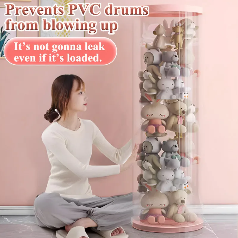 

Plush toy transparent storage box large capacity multifunctional storage box storage bucket doll box transparent display cabinet