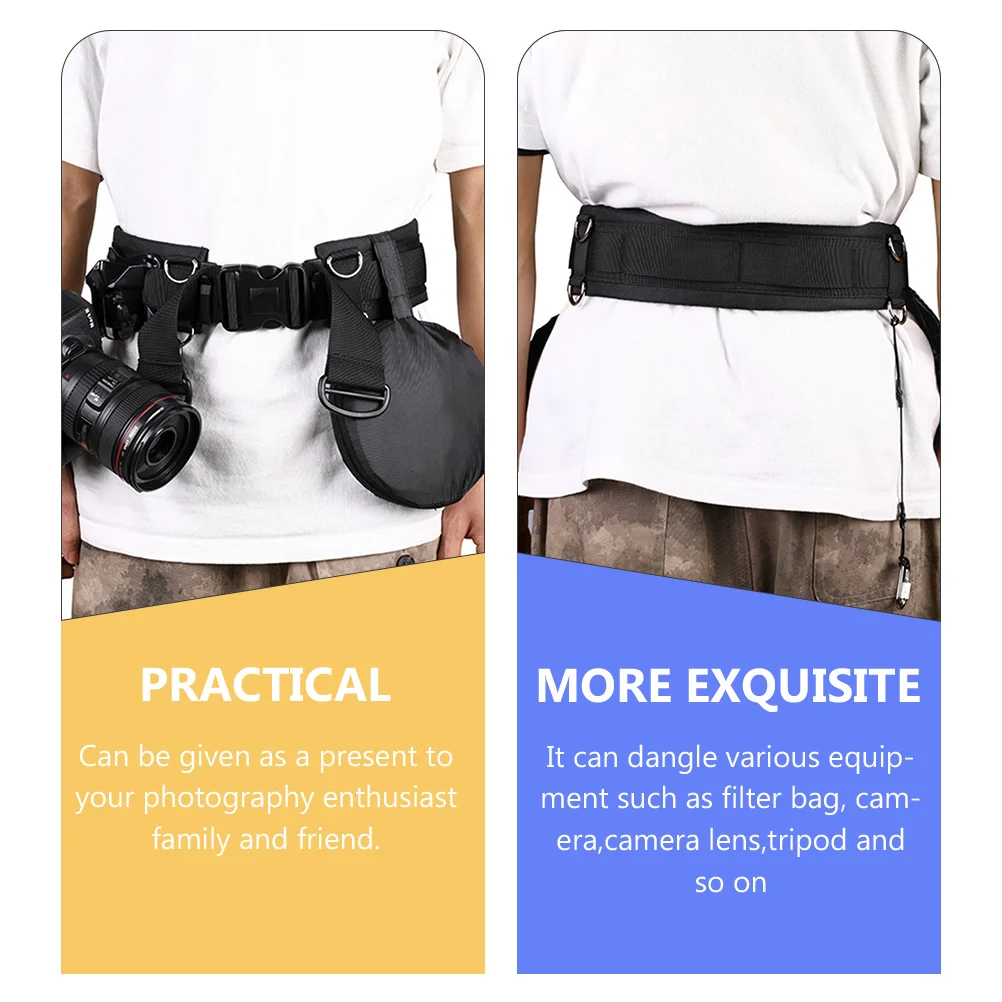 

Waist Belt for Camera Lens Photography Adjustable Fastening Strap Black Anti-Shake Stabilizing Mountaineering Travel Cycling