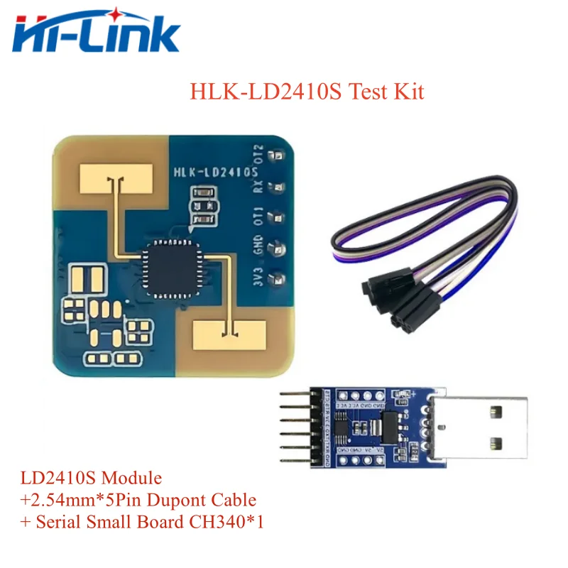 Free ship 24GHz HLK-LD2410S Radar Sensor 0.1mA 3.3V Low power consumption Millimeter Wave Human Presence Detection Motion Switch