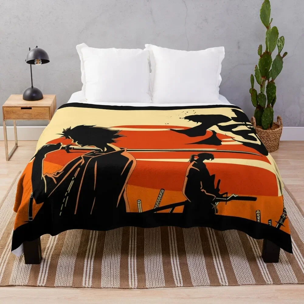 

Sunset Samurai Throw Blanket Giant Sofa halloween Custom Shaggy Blankets