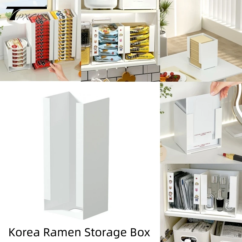 

Korea Ramen Storage Box Kitchen Instant Noodle Cup Tissue Storage Bins Facial Mask Storage Box Multi-function Tabletop Organizer