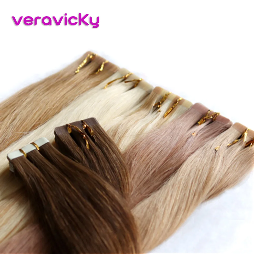 16inch 40 cm 20 pcs Tape in  Human Hair Extensions Real Remy Hair Seamless Skin Weft Tape in Adhesive Human Hair Extensions Sale