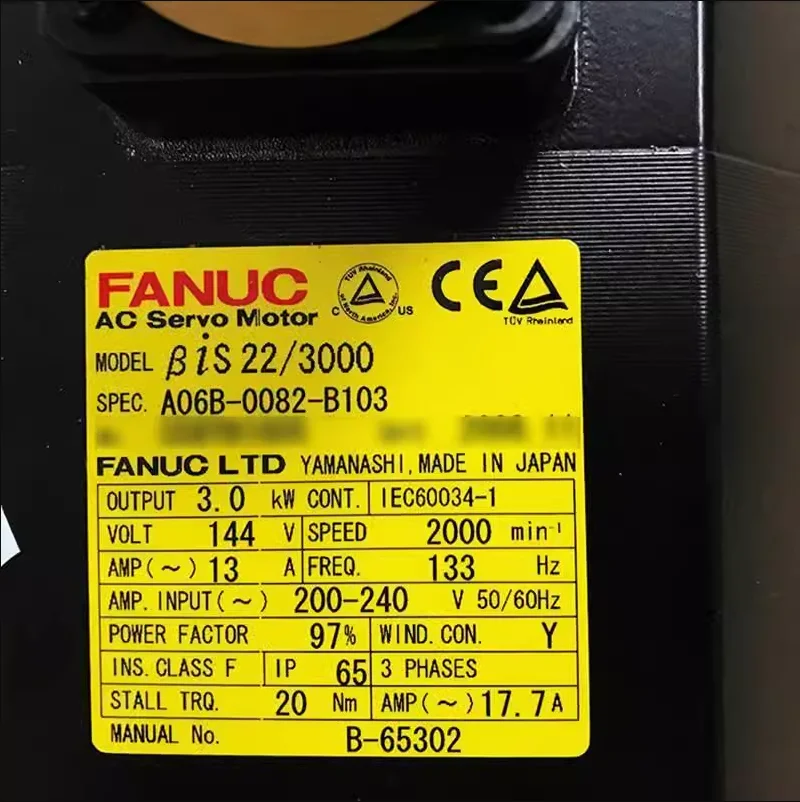 

A06B-0082-B103 New Fanuc Motor IN STOCK Fast ship