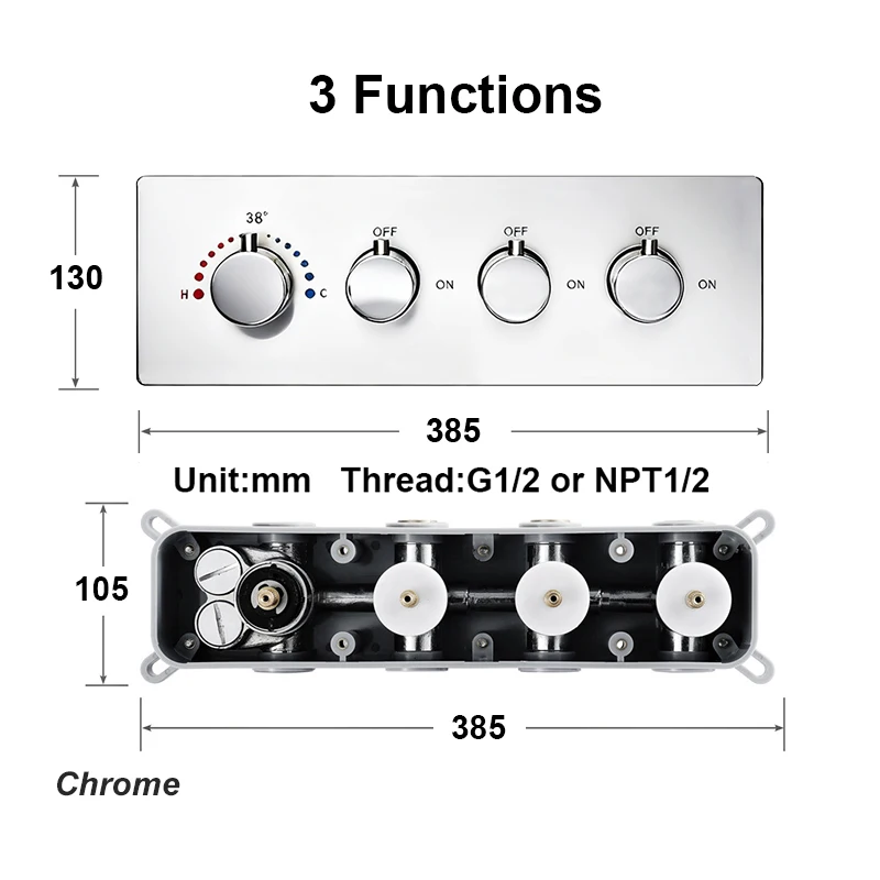 Qlonn Verborgen Thermostatische Mengkraan Messing, Slimme Badkamer Kraan Voor Douche Set Wandmontage Douche Omstelling DIY Kleur/Functie - afbeelding 1