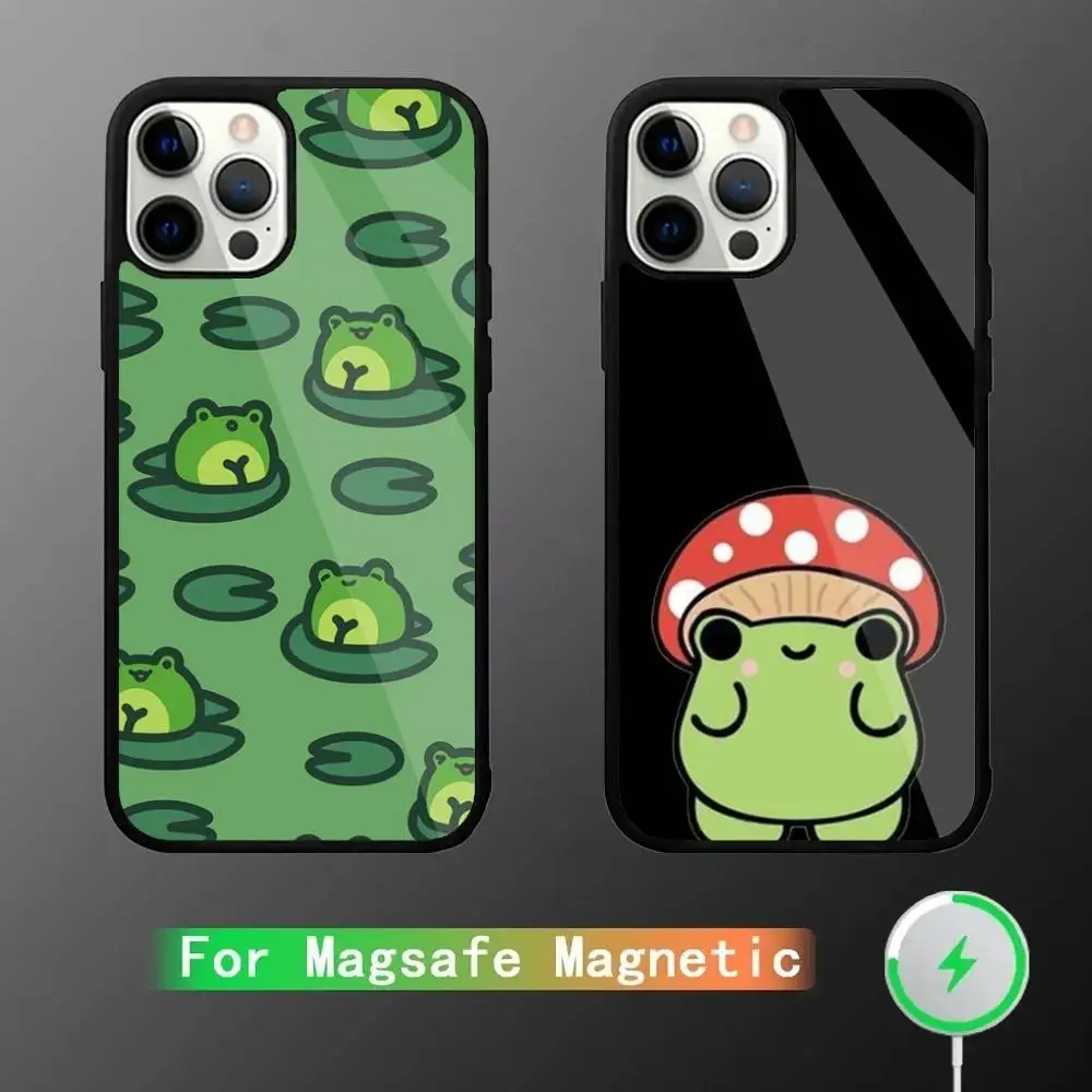 

Cartoon Frog Phone Case For iPhone 17,16,15,14,13,12,11,Pro,Max,Plus,Mini,SE4,E Magnetic Magsafe Wireless Charging