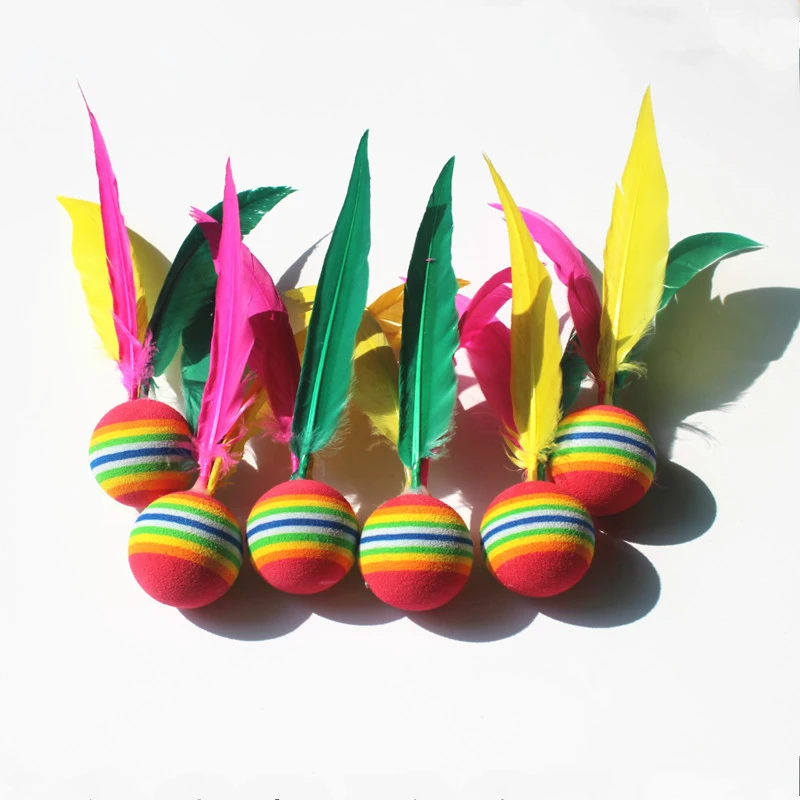 1/5pcs Colorful Feathers Kick Shuttlecock Chinese Jianzi Foot Sports Outdoor Toy Game