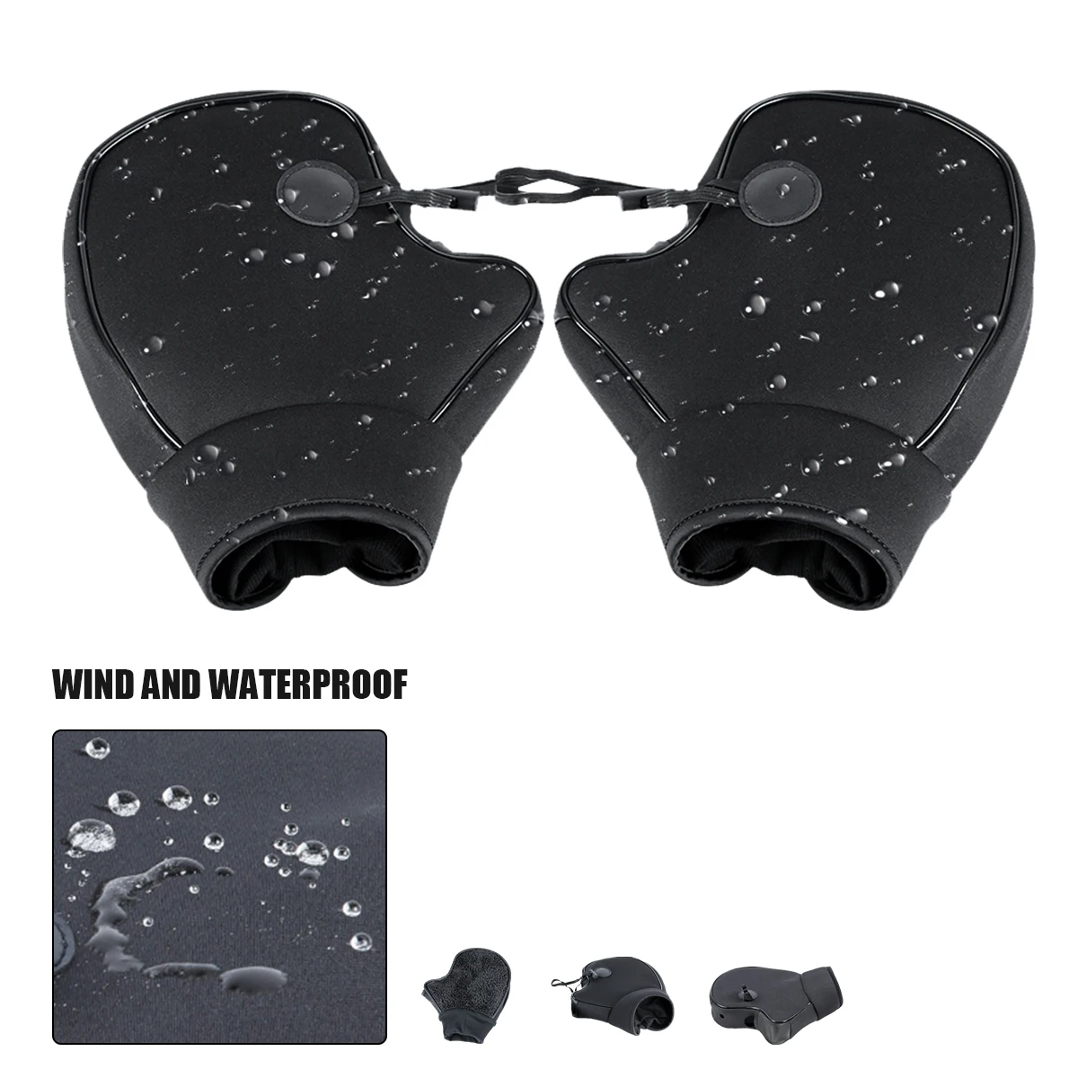 

Protective Motorcycle Scooter Thick Warm Handlebar Muff Grip Handle Bar Muff Rainproof Riding Winter Warmer Thermal Cover Gloves