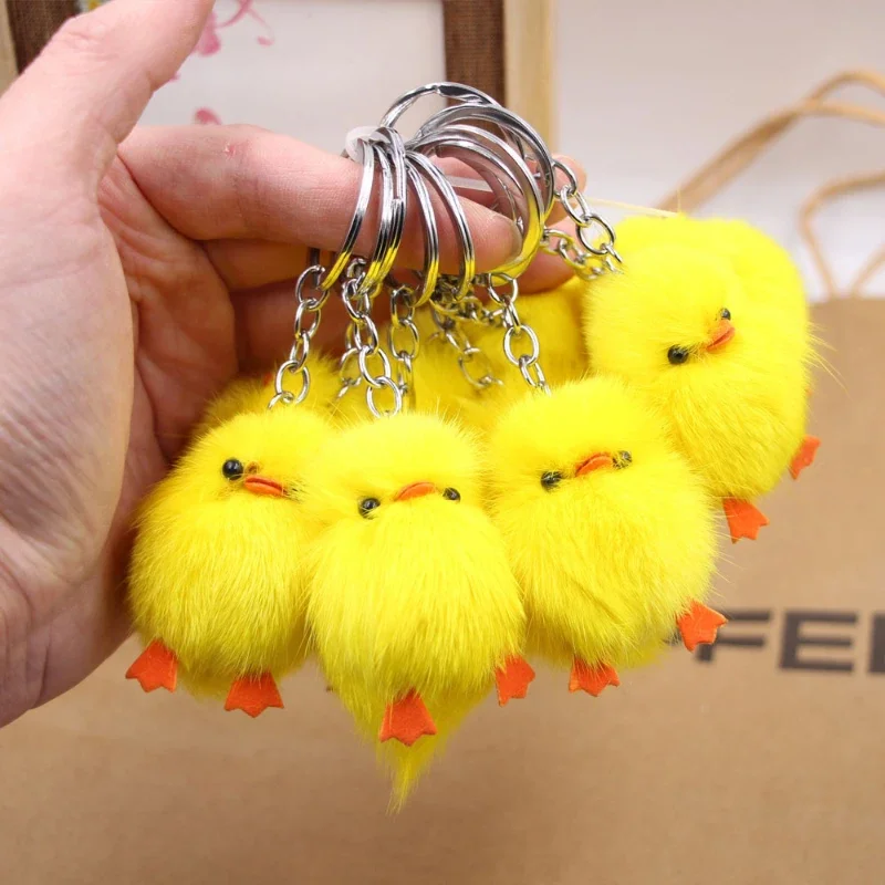 Creative and Cute Chicken Plush Car Keychain Pendant Women\'s Bag Pendant Cut Keychain Best Friend Gift