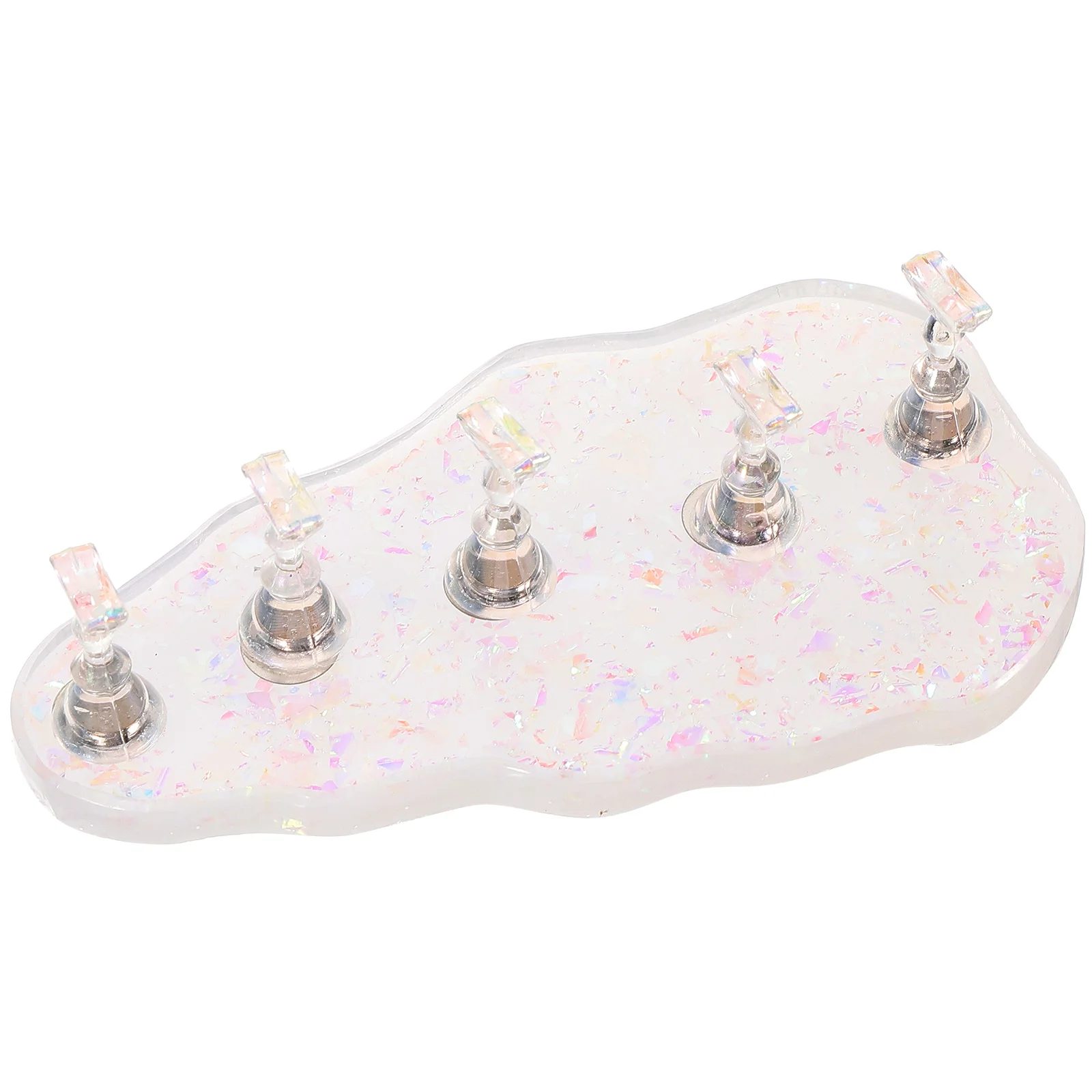 

1 set Nail Painting Stand Multicolor Acrylic Holder for Fake Nails Practice Display Easel Portable Table Salon Tools