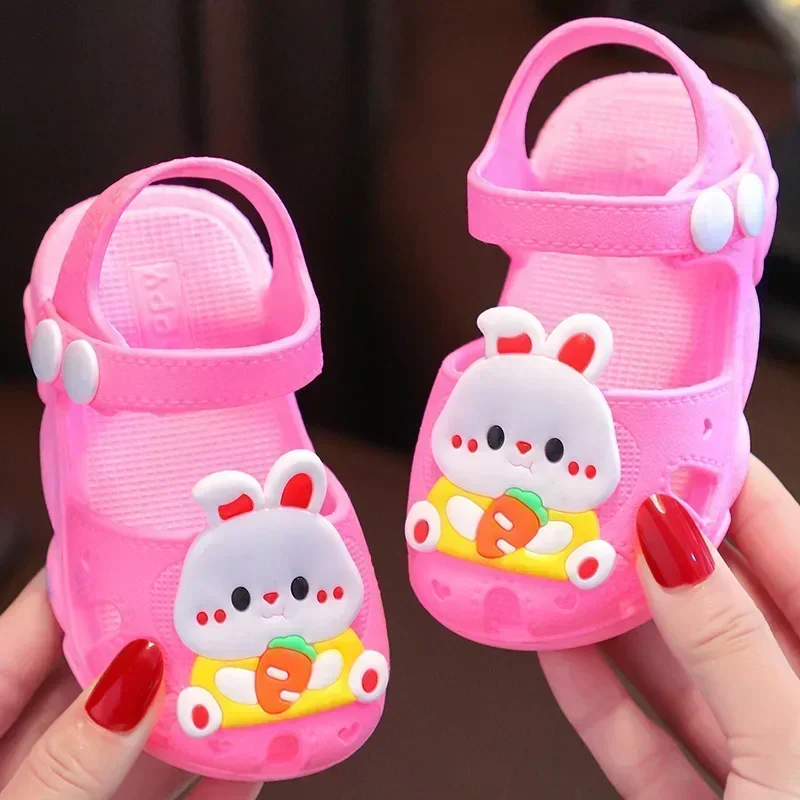 Cartoon Rabbit Sandals Summer Baby Girls\' Shoes Home Anti Slip Infant Girl‘s Sandal Soft Sole Beach Kids Shoes