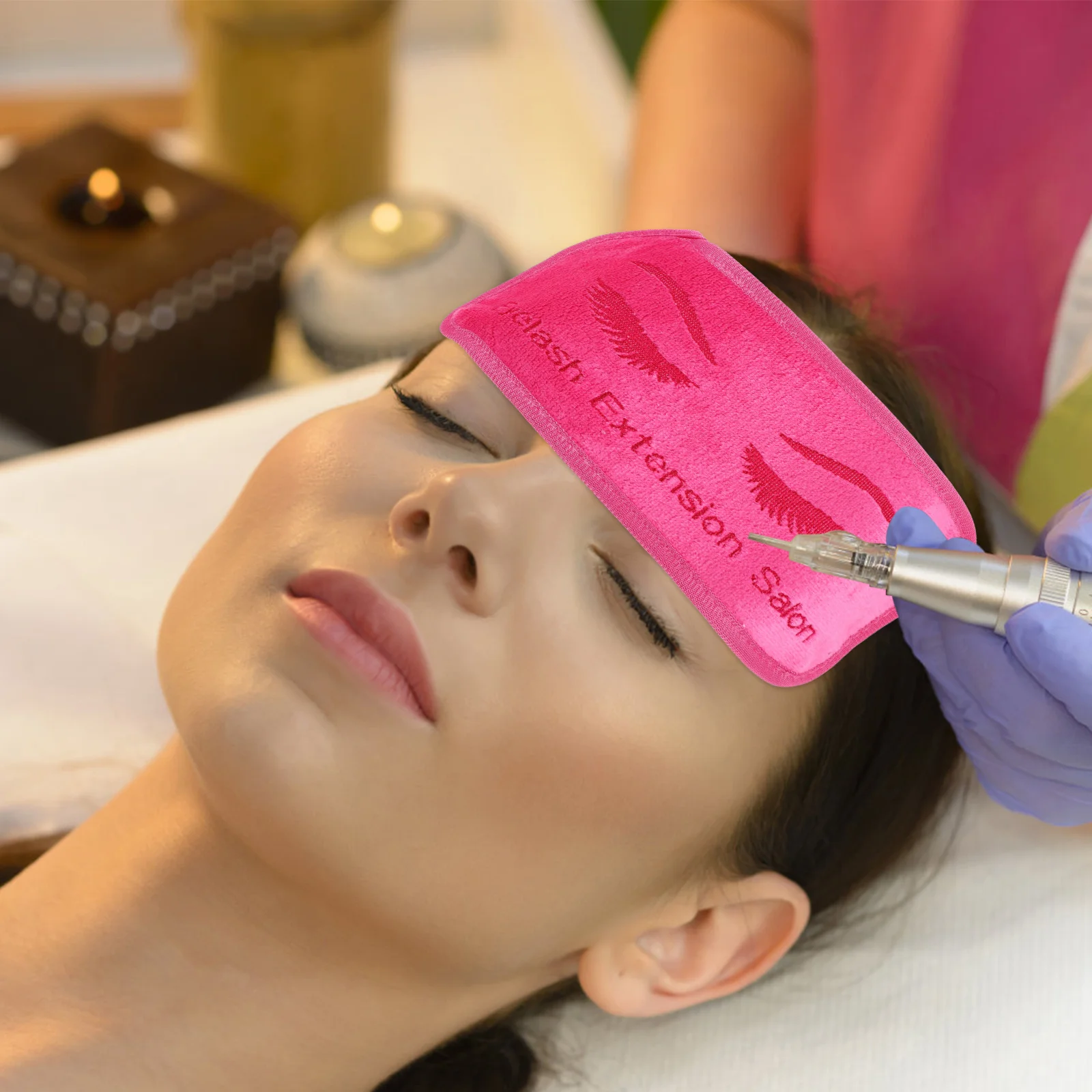 Almohadillas para la frente Extensión de pestañas Extensiones y bufandas de colores Paleta de soporte de herramientas para uñas de 3 piezas