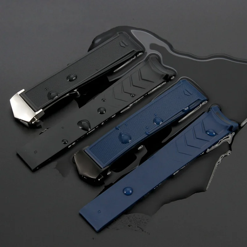 22mm High Quality Silicone Rubber Watch Strap For Tag Heuer CARRERA AQUARACER 300 WAY201A WAY211C Black Blue Watchband Bracelet