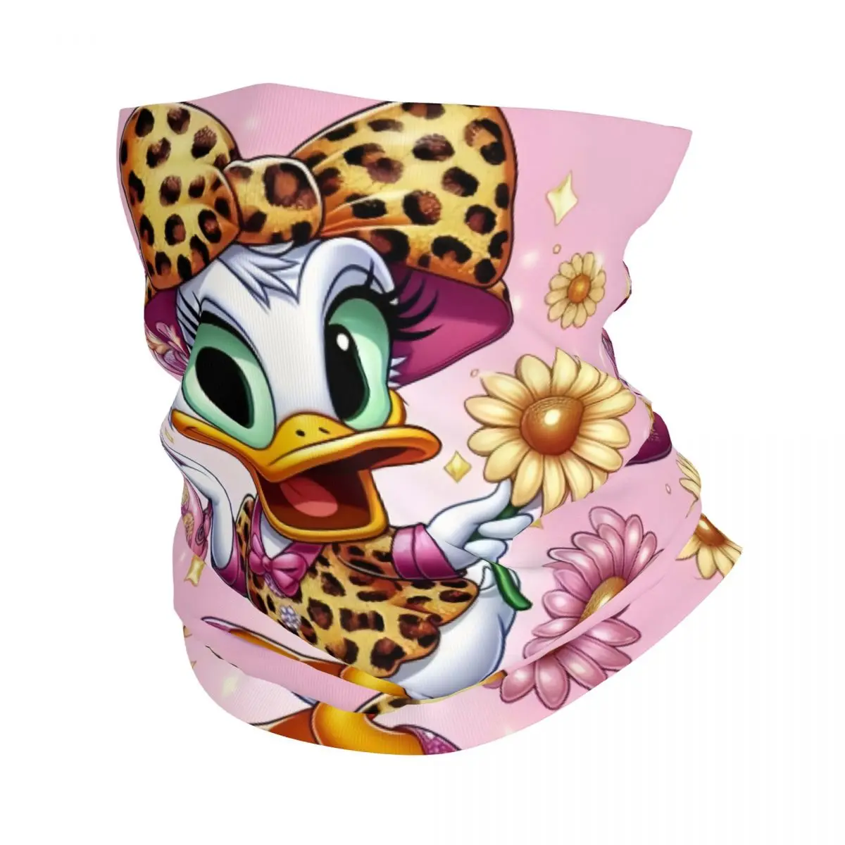 

Бандана с рисунком Дональда Дака на заказ, зимняя теплая повязка на шею, женский ветрозащитный шарф для лица, повязка на голову с лыжными гетрами