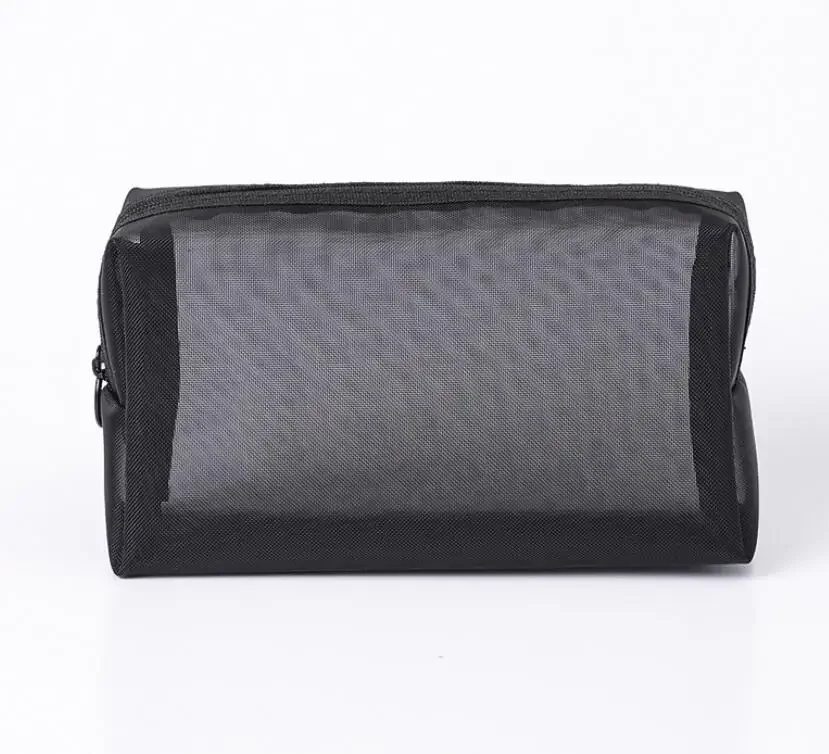 Imagem -04 - Black Mesh Papelaria Pencil Bolsa Canetas Storage Bolsa Organizador para Estudantes Mulheres Meninas Cosmetic Bag