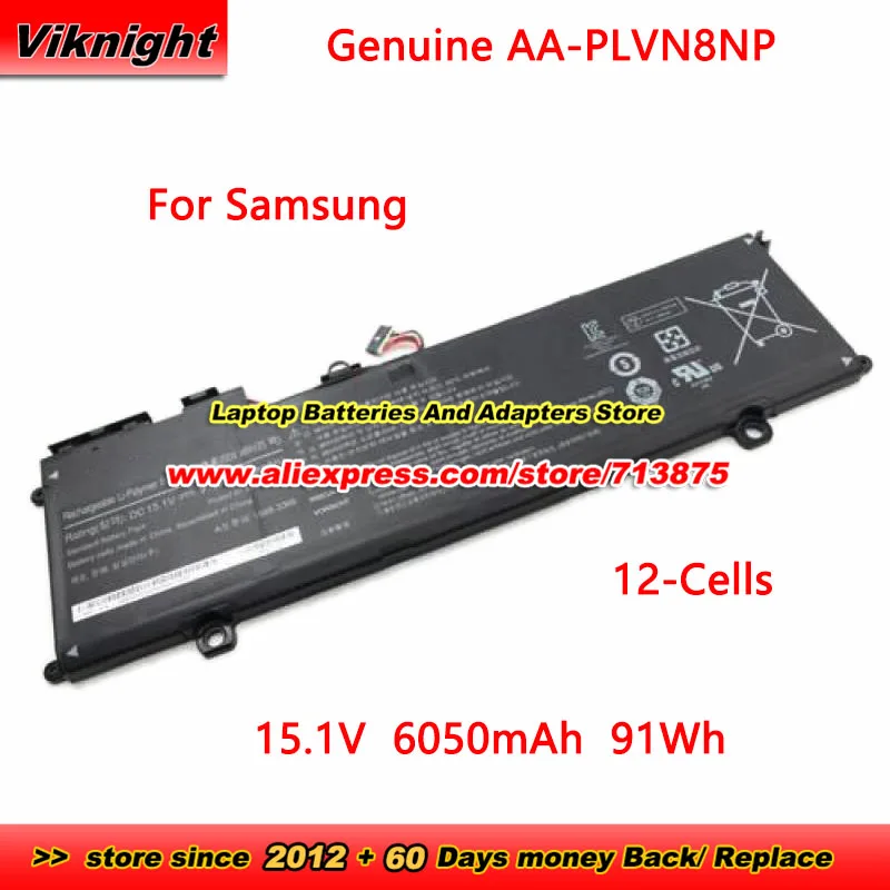 

Genuine AA-PLVN8NP Battery for SAMSUNG ATIV Book 8 780Z5E-S02 NP870 NP770Z5E-S01UK NP780Z05E-T01UK NP880Z5E-X01AU 15.1V 91Wh