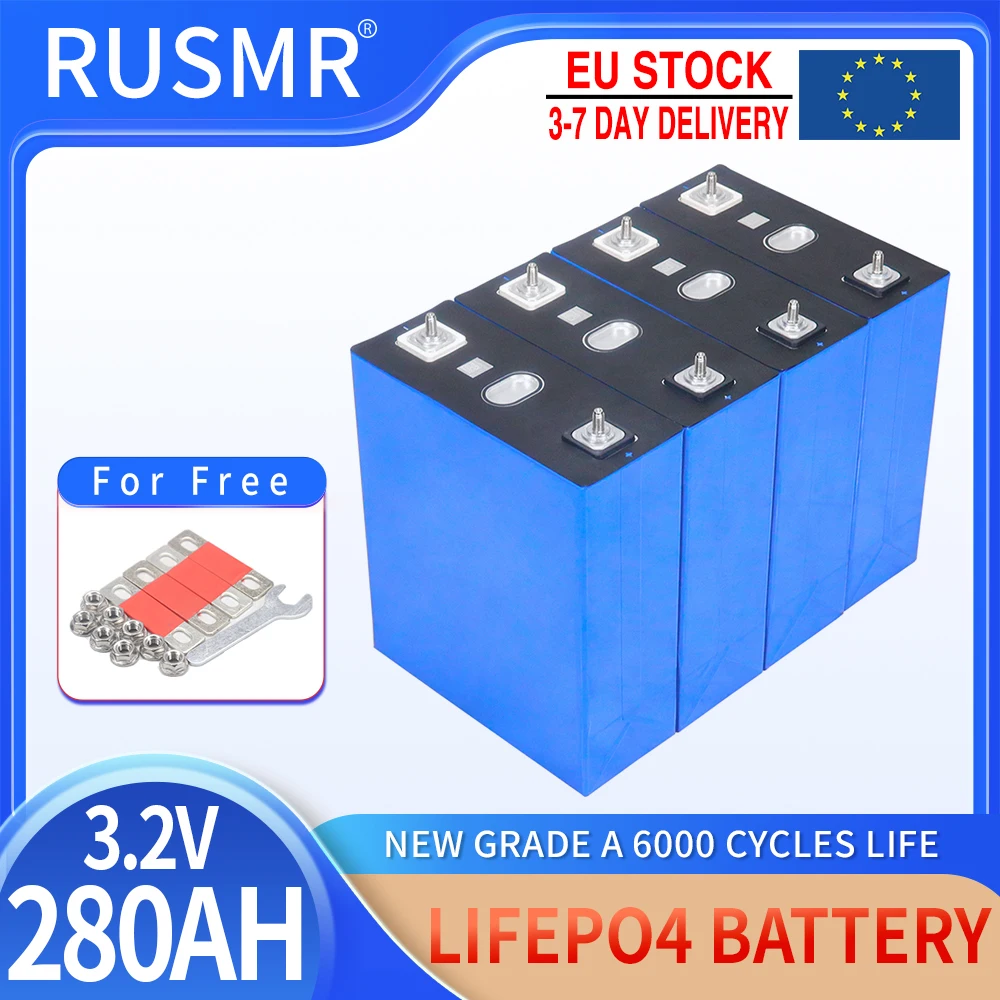 NEW 3.2V 280Ah Lifepo4 Lithium Iron Phosphate Battery DIY 12V 24V 36V 48V Grade A Rechargeable Cell For RV Golf Cart Solar Boats