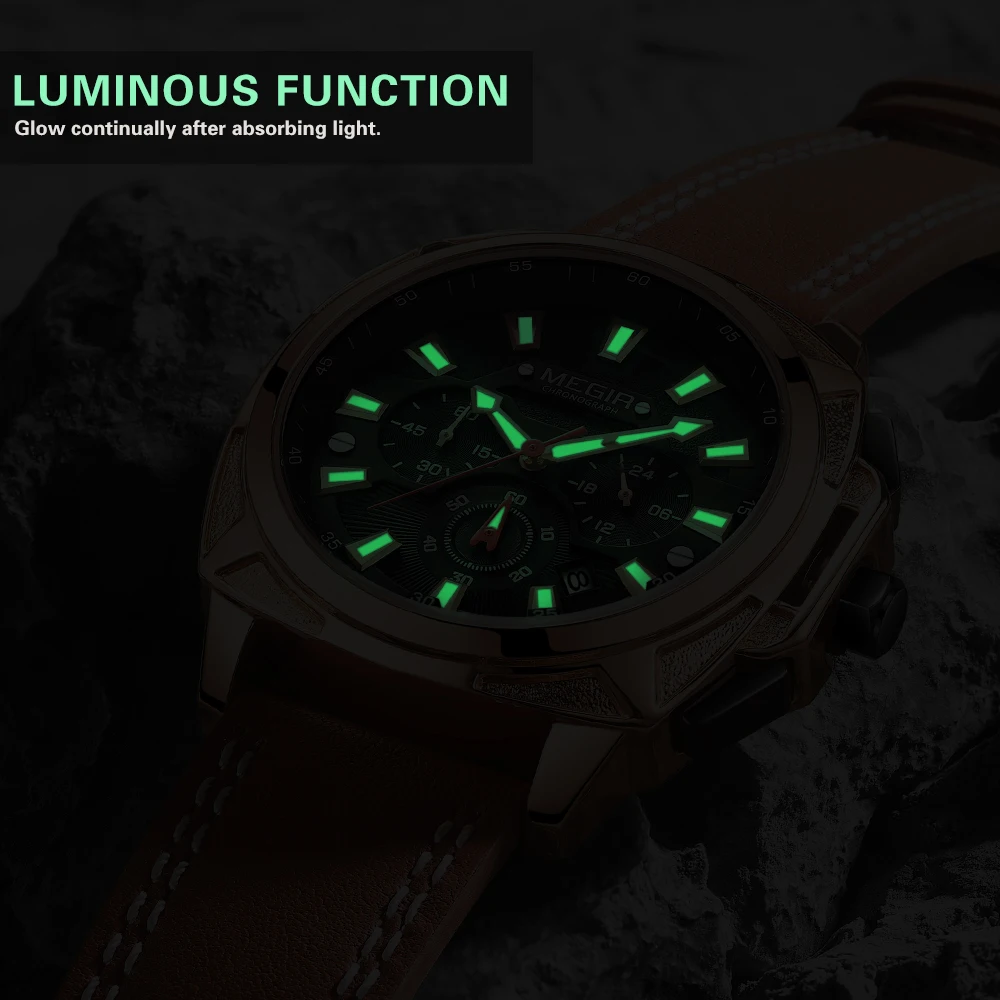 MEGIR Luxury Brand Military Quartz Watches Waterproof Calendar Sport Business Chronograph Relogio Masculino Male Wristwatch