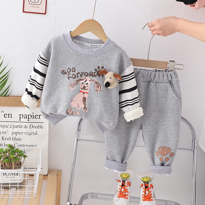 Spring Autumn 2pcs Kids Clothes Sets Children Sports Sets Boys Tracksuits Sweatshirt and Pants Boy and Girl Outfits 80-120cm