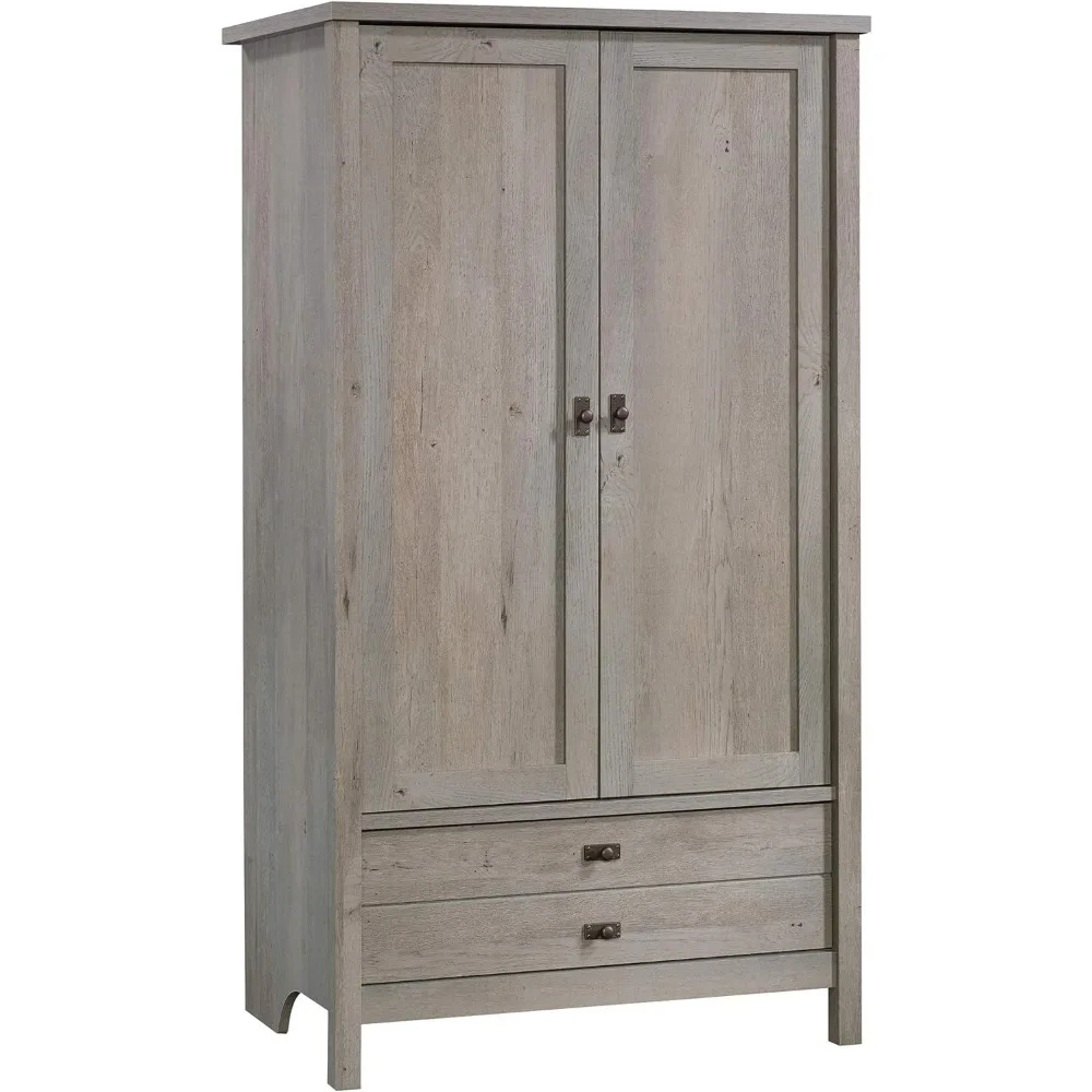 Wardrobe with Drawer Doors, Pantry Cabinets/ Closet, Simple  Assembly Wardrobe,  59.17"H Oak Closet Cabinet for Bedroom image 2