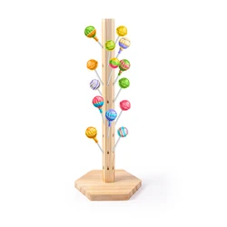 1set Wooden Lollipop Holder Wood Cake Pop Stand Candy Table Display Dessert Stand for Birthday Baby Shower Parties Wedding